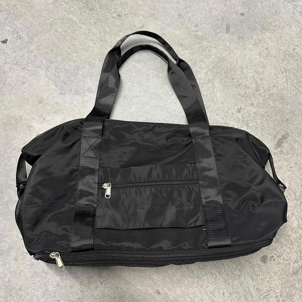 The Foldie Tote Travel Foldable Duffle Bag With Double Handles Black - Picture 2 of 3